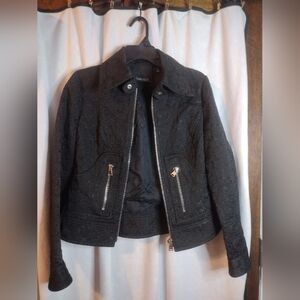 Carlisle Black Jacquard Zip Up Jacket